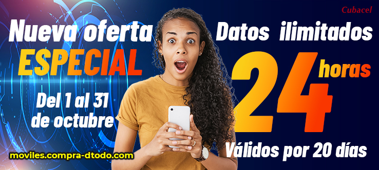 Datos ilimitados 24 horas por 20 días